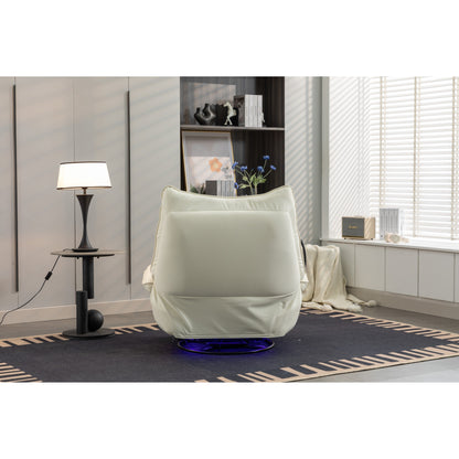 Swivel Glider Power Recliner with Bluetooth Speakers, Phone Holder, USB and Type-C Charging Ports, Hidden Arm Storage