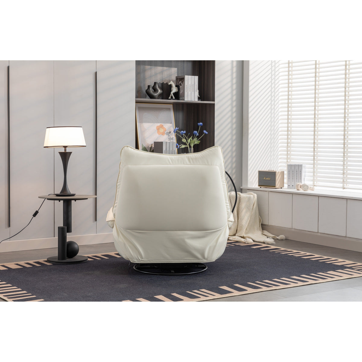 Swivel Glider Power Recliner with Bluetooth Speakers, Phone Holder, USB and Type-C Charging Ports, Hidden Arm Storage