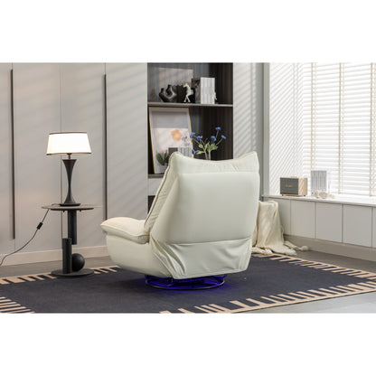 Swivel Glider Power Recliner with Bluetooth Speakers, Phone Holder, USB and Type-C Charging Ports, Hidden Arm Storage