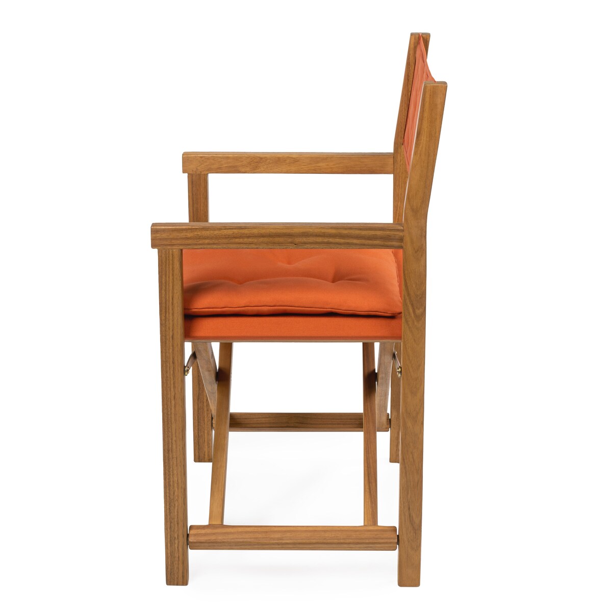 Theo Classic Mid-Century Outdoor Acacia Wood Foldable Diamond-Quilted Back Director Chair with Cushion, (Set of 2) by JONATHAN Y