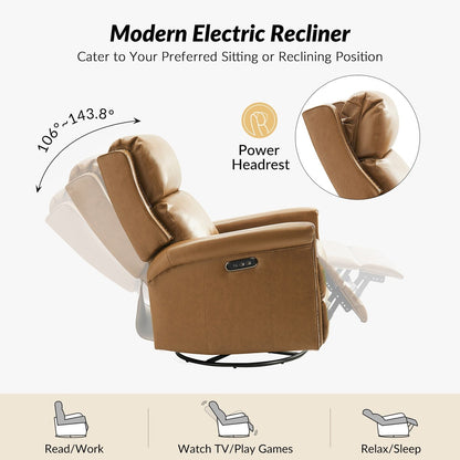 Tobias Traditional Swivel And Rocker Power Recliner Set of 2 by HULALA HOME