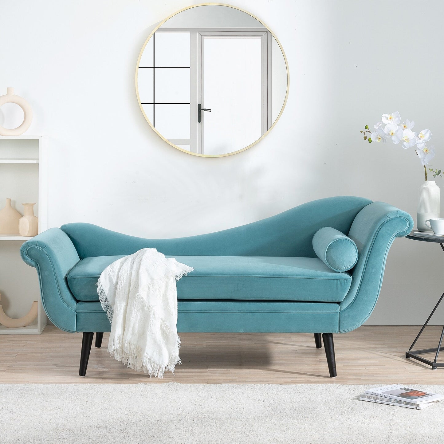 Vintage Chaise Lounge with Scroll Arms by Christopher Knight Home