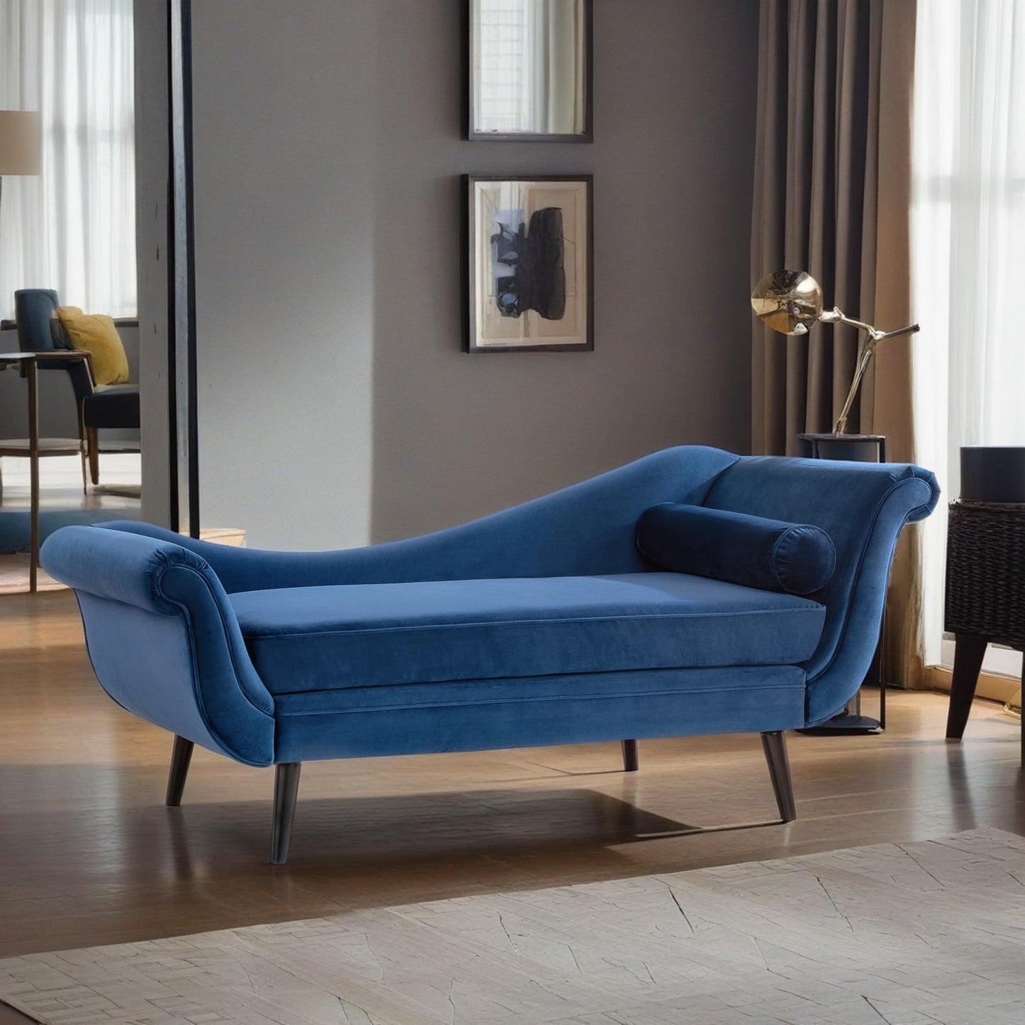 Vintage Chaise Lounge with Scroll Arms by Christopher Knight Home
