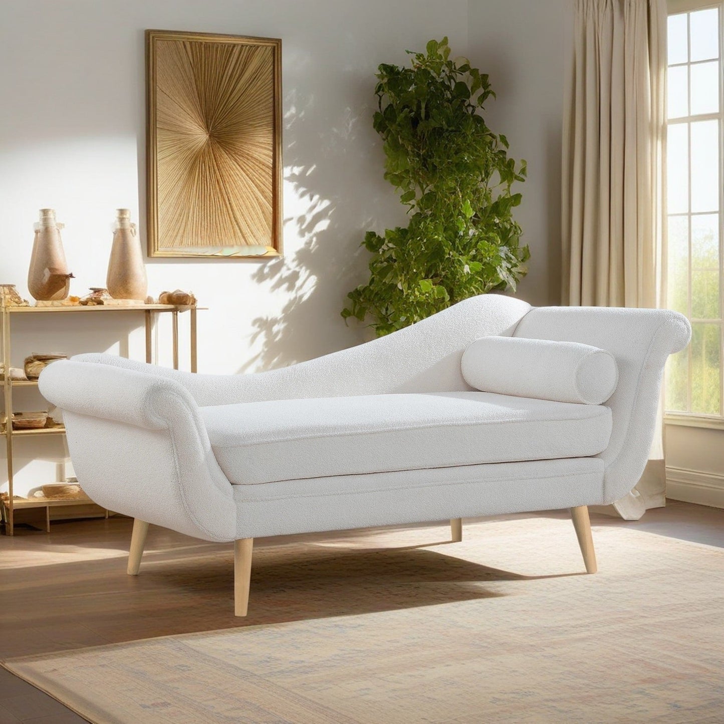 Vintage Chaise Lounge with Scroll Arms by Christopher Knight Home