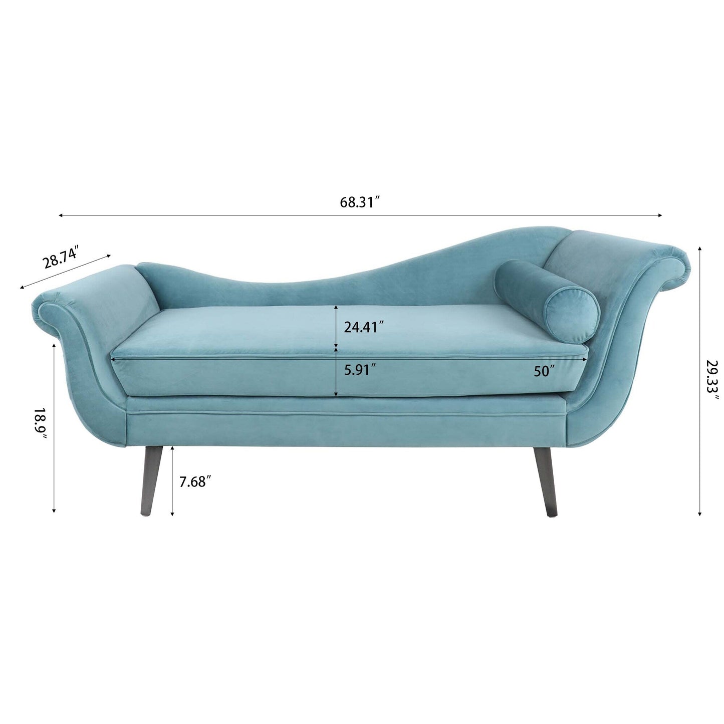Vintage Chaise Lounge with Scroll Arms by Christopher Knight Home