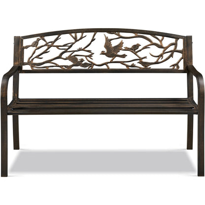 Yaheetech Patio Garden Bench Outdoors Metal Porch Chair - N/A