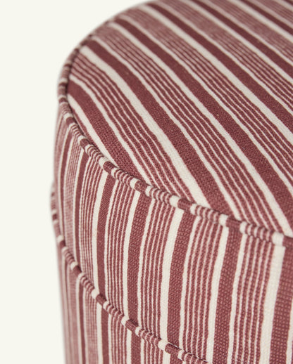Yara Pouf in Oxblood Stripes