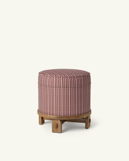 Yara Pouf in Oxblood Stripes
