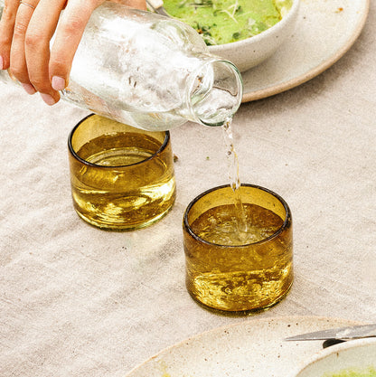 Amber Recycled Stemless Wine Glass, Set of 4